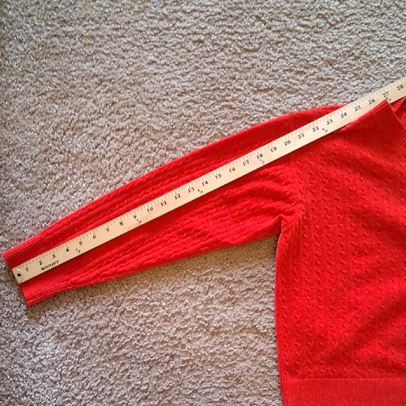 Calvin Klein Vibrant Red Cabke Knit Sweater - Picture 7 of 8